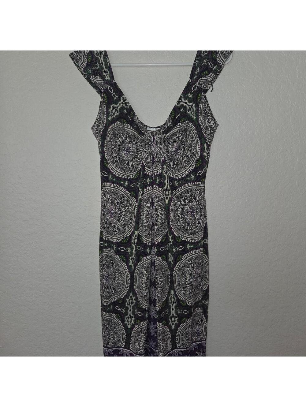 London Times Women's Black Multi-Color Patterned Dress Size 10